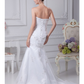 Wedding Dresses Strapless Chapel Train Organza Satin Strapless with Beading