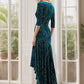 Women's Stylish Bodycon High-Low Velvet Party Dress Sparkly