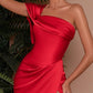 Sheath/Column One-Shoulder Floor-Length Prom Dresses Evening Dresses
