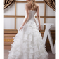A-Line Wedding Dresses Strapless Floor Length Organza Satin Strapless with Ruched Cascading