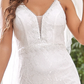 Long Wedding Dresses V Neck Lace Tulle Sleeveless Romantic with Lace