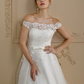 Ball Gown Wedding Dresses Off Shoulder Court Train Lace Tulle Cap Sleeve Country Glamorous See-Through Plus Size Backless with Sashes Ribbons Bow(s)