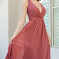 A-Line/Princess V-Neck Floor-Length Long Bridesmaid Dresses Sexy