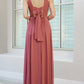 A-Line/Princess V-Neck Floor-Length Long Bridesmaid Dresses Sexy