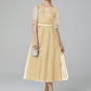 A-Line Sparkle Wedding Guest Formal Evening Dress Illusion Neck Sleeveless Tea Length Lace Over Tulle with Sequin