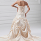 A-Line Wedding Dresses Halter Neck Chapel Train Lace Satin Regular Straps with Pick Up Skirt Beading