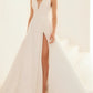 A-Line/Princess V-Neck Floor-Length Wedding Dress Sexy