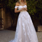 A-Line Wedding Dresses Sweetheart Neckline Court Train Lace Tulle Cap Sleeve Glamorous Backless