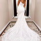 Mermaid Wedding Dress Spaghetti Straps Long Train Lace Sexy