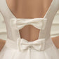 A-Line/Princess Scoop Knee-Length Wedding Dress Pure Color Graduation Dress Simple Party Dress