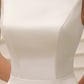 A-Line/Princess Scoop Knee-Length Wedding Dress Pure Color Graduation Dress Simple Party Dress