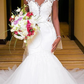 Wedding Dresses V Neck Chapel Train Lace Tulle Lace Over Satin Regular Straps Sexy Backless