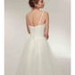 A-Line Wedding Dresses V Neck Asymmetrical Tulle Spaghetti Strap Simple Casual Little White Dress