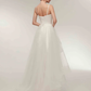 A-Line Wedding Dresses V Neck Asymmetrical Tulle Spaghetti Strap Simple Casual Little White Dress