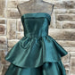 Sweet A Line Strapless Layered Short Prom Dress Lovely Homecoming Dress Simple Birthday Party Dress