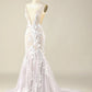 Tulle Backless Wedding Dress with Appliques Sexy