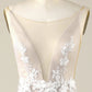 Tulle Backless Wedding Dress with Appliques Sexy