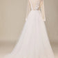 Tulle Long Sleeves Wedding Dress with Lace Sexy