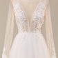 Tulle Long Sleeves Wedding Dress with Lace Sexy