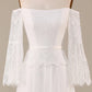 Tulle Tiered Off The Shoulder Wedding Dress with Lace Pure Color