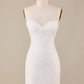 Tiered Spaghetti Straps Lace Bridal Dress Off Shoulder