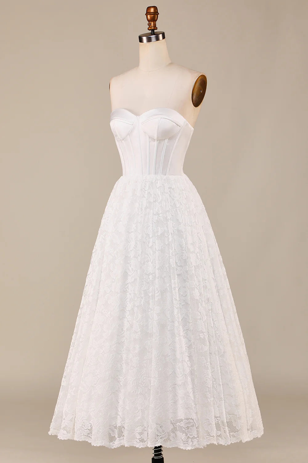 A-Line Lace Corset Wedding Dress Off Shoulder