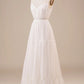 A-Line Long Wedding Dress Pure Color