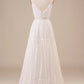 A-Line Long Wedding Dress Pure Color