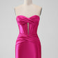 Charming Strapless Pleated Short Prom Dress Bodycon Homecoming Dress Simple Party Dress