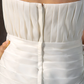 Wedding Dresses Strapless Court Train Organza Sleeveless with Flower Cascading Ruffle