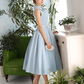 A-Line Elegant Vintage Inspired Cocktail Party Prom Dress V Neck Sleeveless Tea Length