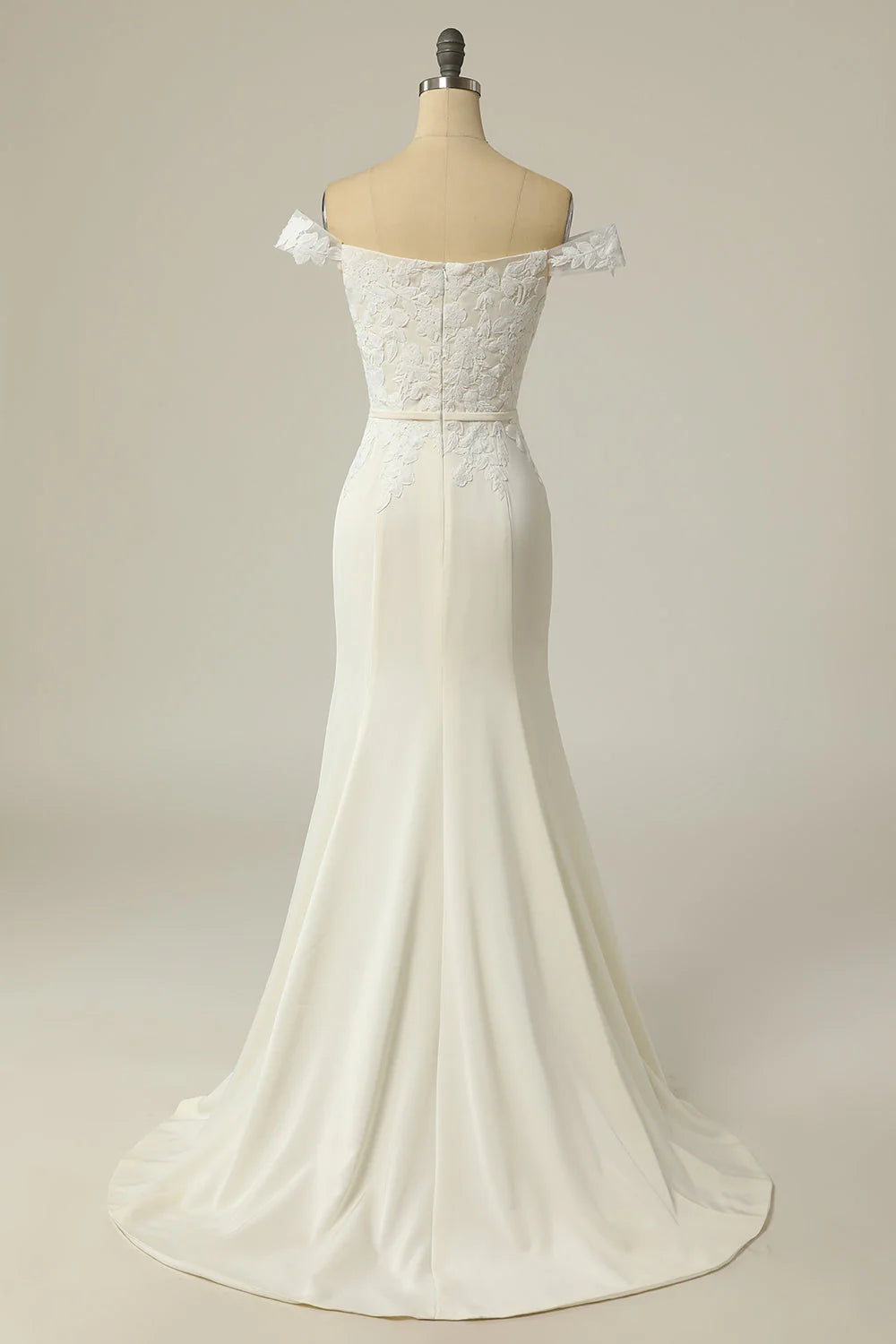 Mermaid Off the Shoulder Wedding Dress with Appliques Long