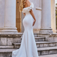 Wedding Dresses Spaghetti Strap Off Shoulder Stretch Fabric Cap Sleeve Romantic Elegant