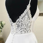 A-line Spaghetti Straps Lace Appliques Simple Wedding Dress V-neck Sexy