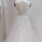 A-line White Off the Shoulder Wedding Dress With Flower Embroidery Beautiful