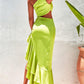 Sheath/Column One-Shoulder Floor-Length Prom Dresses Pure Color Sexy