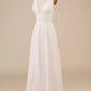 A-Line Sweep Train Wedding Dress with Slit Sexy
