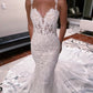 Mermaid Spaghetti Straps Open Back Train Wedding Dress Sexy Beautiful
