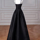 A-Line Sweetheart Neck Satin Long Prom Dress Pure Color