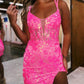 Lace Up Tight Glittler Homecoming Dress Sparkly Sexy