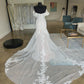 Ivory Appliques Off-the-Shoulder Trumpet Long Wedding Dress Sexy