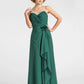 Sheath / Column Mother of the Bride Dress V Neck Floor Length Chiffon Sleeveless with Criss Cross Beading