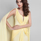 Sheath / Column Elegant Dress Wedding Guest Court Train Sleeveless Plunging Neck Georgette V Back with Criss Cross Side