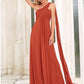 A-Line Evening Gown Empire Dress Formal Evening Floor Length Sleeveless One Shoulder Bridesmaid Dress Chiffon Backless