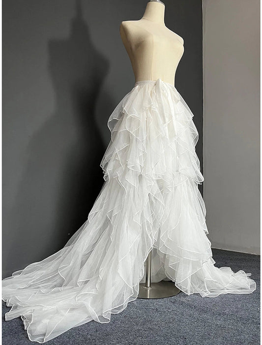 Casual Wedding Dresses A-Line Separates Separates Court Train Tulle OverSkirts Bridal Gowns