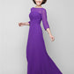 A-Line Mother of the Bride Dress Elegant Scoop Neck Ankle Length Chiffon 3/4 Length Sleeve