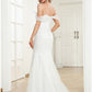 Reception Wedding Dresses Mermaid / Trumpet Off Shoulder Cap Sleeve Sweep / Brush Train Lace Bridal Gowns