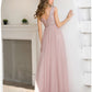 A-Line Evening Gown Elegant Dress Wedding Guest Formal Evening Floor Length Sleeveless V Neck Satin V Back with Sash / Ribbon