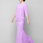 Mermaid / Trumpet Mother of the Bride Dress Elegant Scoop Neck Floor Length Chiffon Half Sleeve