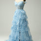 A-Line/Princess Sweetheart Off The Shoulder Sleeveless Floor-Length Evening Dress With Sequins Beautiful